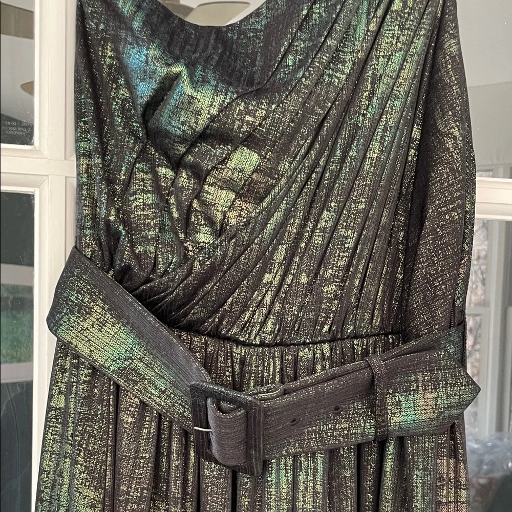 Retrofete Andrea One-Shoulder Metallic Black Dress - Picture 8 of 9